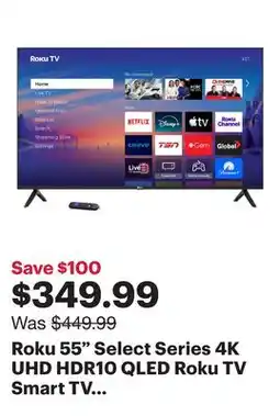 Best Buy Roku 55 Select Series 4K UHD HDR10 QLED Roku TV Smart TV (55R5D5CA) - 2026 - Only at Best Buy offer