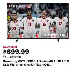 Best Buy Samsung 65 U8000H Series 4K UHD HDR LED Vision AI One UI Tizen OS Smart TV (UN65U8000HFXZC) - 2026 offer