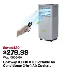 Best Buy Costway 10000 BTU Portable Air Conditioner 3-in-1 Air Cooler w/Dehumidifier & Fan Mode offer