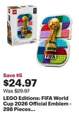 Best Buy LEGO Editions: FIFA World Cup 2026 Official Emblem - 298 Pieces (43032) offer