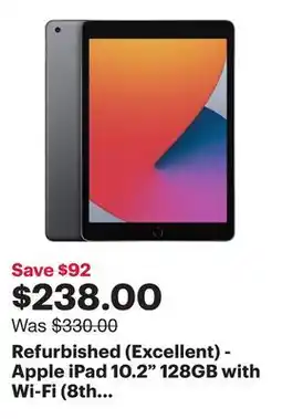 Best Buy Refurbished (Excellent) - Apple iPad 10.2 128GB with Wi-Fi (8th Generation) - Space Gray offer