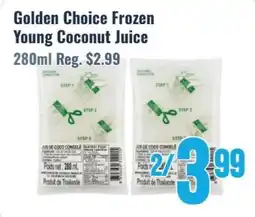 United Supermarket Golden Choice Frozen Young Coconut Juice offer