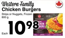 Western Foods Western Family Chicken Burgers offer