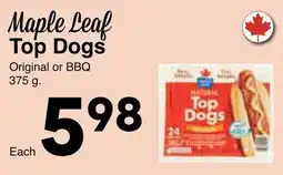 Western Foods Maple Leaf Top Dogs offer