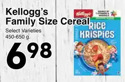 Western Foods Kellogg's Family Size Cereal offer