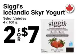 Western Foods Siggi's Icelandic Skyr Yogurt offer