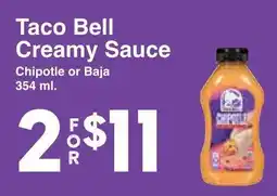 Western Foods Taco Bell Creamy Sauce offer