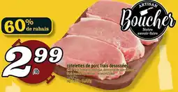 Marché Richelieu côtelettes de porc frais désossées offer