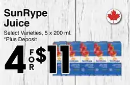Western Foods SunRype Juice offer