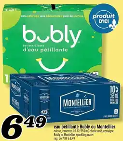 Marché Richelieu eau pétillante Bubly ou Montellier offer