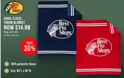 Cabela's CORAL FLEECE THROW BLANKET offer
