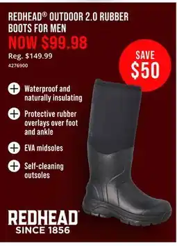 Cabela's REDHEAD OUTDOOR 2.0 RUBBER BOOTS FOR MEN offer