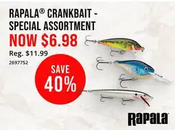 Cabela's RAPALA CRANKBAIT - SPECIAL ASSORTMENT offer