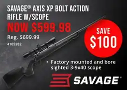 Cabela's SAVAGE AXIS XP BOLT ACTION RIFLE W/SCOPE offer