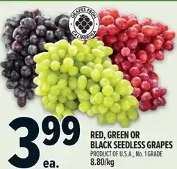 Metro Red green or black seedless grapes offer