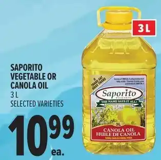Metro Saporito vegetable or canola oil offer