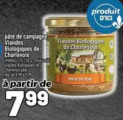Metro Pâté de campagne viandes biologiques de charlevoix offer