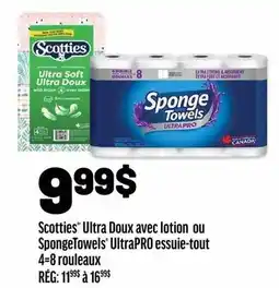 Metro Scotties Ultra Doux avec lotion ou SpongeTowels UltraPRO essuie tout 4-8 rouleaux offer