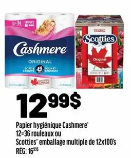 Metro Papier hygiénique Cashmere 12=36 rouleaux ou Scotties emballage multiple de 12x100s offer