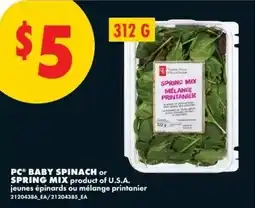 No Frills Pc baby spinach or spring mix offer
