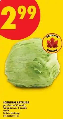 No Frills Iceberg lettuce offer