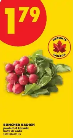 No Frills Bunched radish offer
