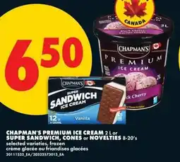 No Frills Chapmans premium ice cream or super sandwich cones or novelties offer