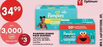 No Frills Pampers econo pack diapers offer