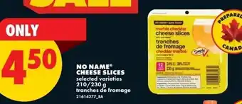 No Frills No name cheese slices offer