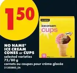 No Frills No name ice cream cones or cups offer