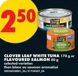 No Frills Clover leaf white tuna or flavoured salmon offer
