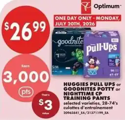 No Frills Huggies pull ups or goodnites potty or nighttime cp training pants offer