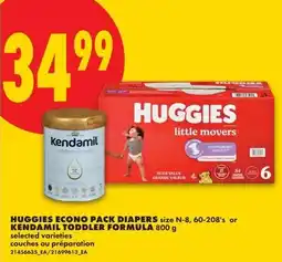 No Frills Huggies econo pack diapers or kendamil toddler formula offer