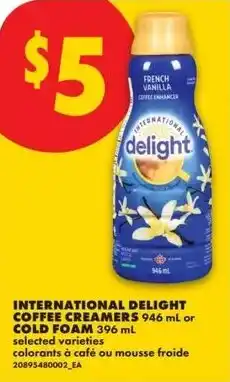 No Frills International delight coffee creamers or cold foam offer