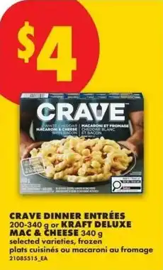 No Frills Crave dinner entrées or kraft deluxe mac & cheese offer