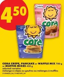 No Frills Cora crepe pancake or waffle mix or muffin mixes offer