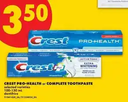 No Frills Crest pro health or complete toothpaste offer