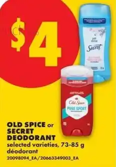 No Frills Old spice or secret deodorant offer