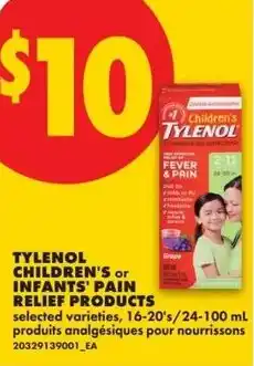 No Frills Tylenol childrens or infants pain relief products offer