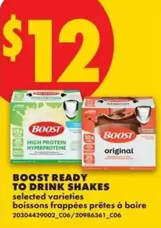 No Frills Boost ready to drink shakes offer