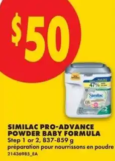 No Frills Similac pro advance powder baby formula offer