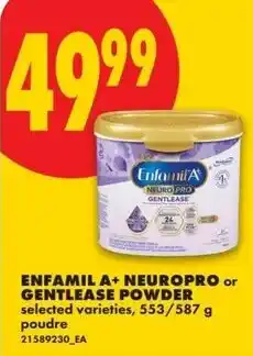 No Frills Enfamil a+ neuropro or gentlease powder offer