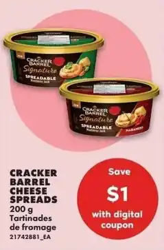 No Frills Cracker barrel cheese spreads offer
