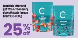 FreshCo Load this offer and get 25% off for every Compliments Frozen Fruit offer