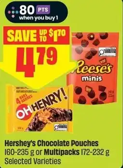 FreshCo Hersheys Chocolate Pouches or Multipacks offer