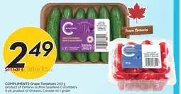 Sobeys Compliments Grape Tomatoes or Mini Seedless Cucumbers offer