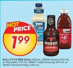 Sobeys Bull's-Eye BBQ Sauce, Diana Sauces or Marinades, Kraft Salad Dressing or Heinz Flavoured Mayo offer