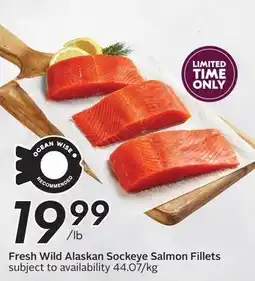 Sobeys Fresh Wild Alaskan Sockeye Salmon Fillets offer
