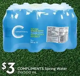 Sobeys Compliments Spring Water offer
