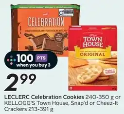 Sobeys Leclerc Celebration Cookies or Kellogg's Town House, Snap'd or Cheez-It Crackers offer